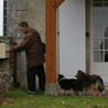 Noël 2006 chez mes grands-parents, en Charente : les toutounes observent mon grand-père qui va chercher le courrier. ;)