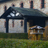 November 14th 2008, Bad Hombourg (Germany). In front of a Roman fort's building, a nice feeding dish for birds...