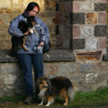 November 14th 2008, Bad Hombourg (Germany). The girls and I in front of a gallery of the Roman fort.